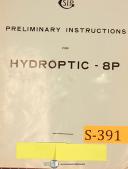 SIP-SIP 8P, Hydraoptic, Jig Boring Preliminary Instructions Manual-8P-01